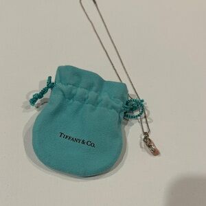 Tiffany Pink Enamel Diamond Silver Ballet Shoe Charm Necklace